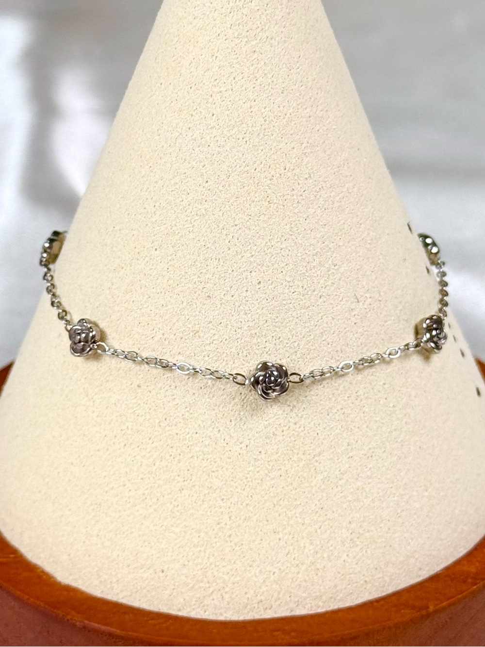 #179 Silver Plated Rose Stainless Steel Bracelet